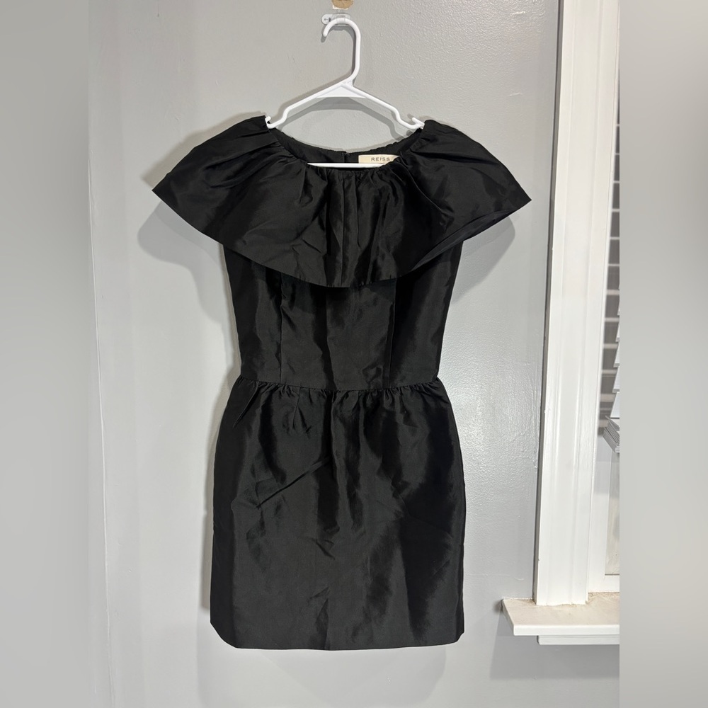 REISS UK 6 US 2 Party Dress Boho Festival Chic Party Black  Metallic Boatneck - Picture 12 of 14